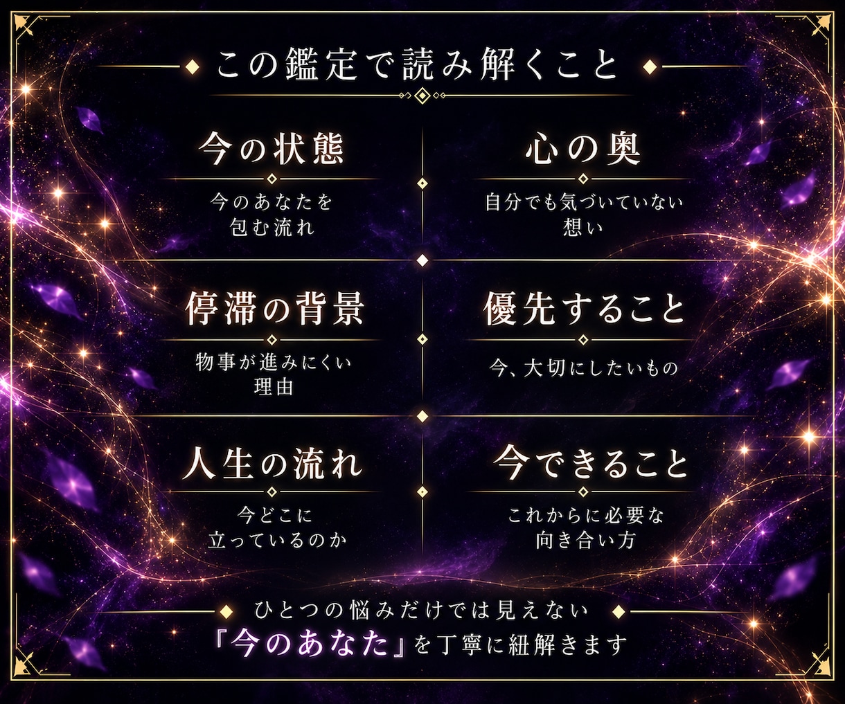 総合鑑定｜あなたの人生全体の流れを霊視鑑定します アゲ鑑定なし。あなたに必要な人生の流れを丁寧に伝えます。 イメージ3