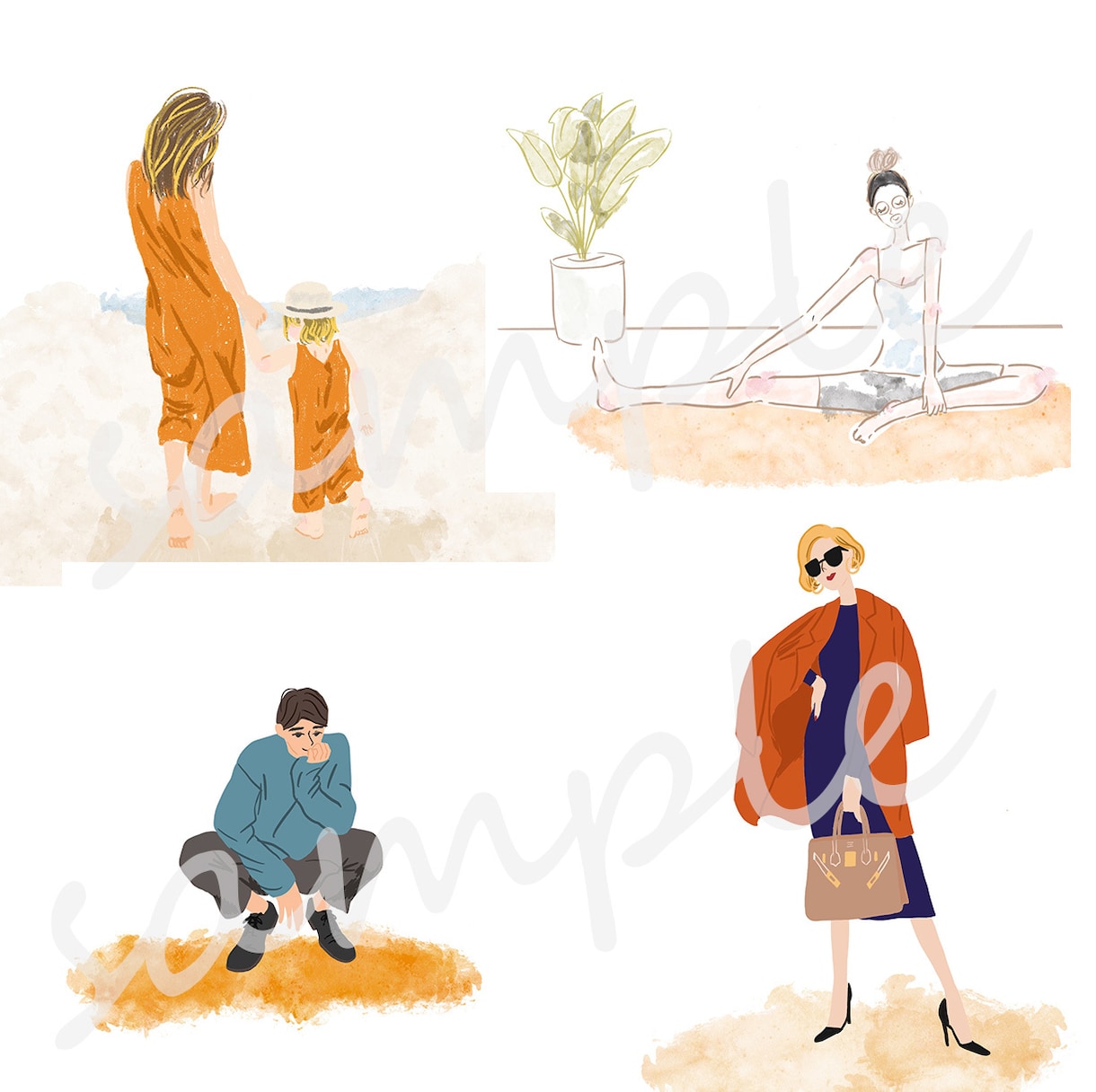 オシャレで目を引くイラストを描きます 商用ok！ブログなどへの挿絵やSNSアイコンなどに◎ イメージ4