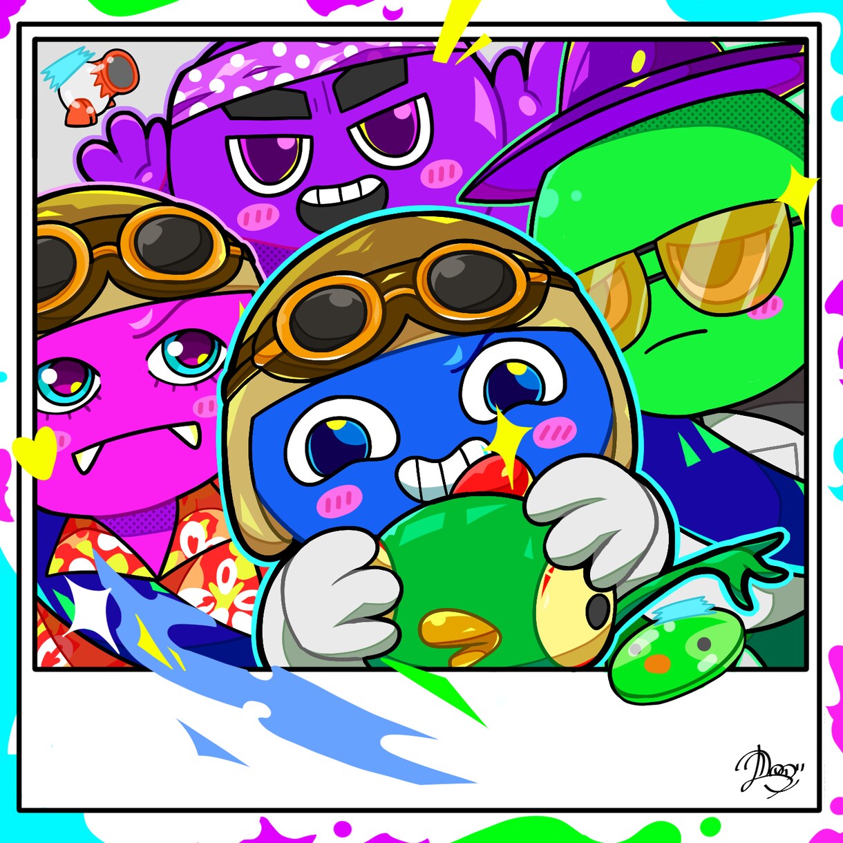配信者おすすめデフォルメスタンプを描きます 彩度の高いイラストが好きな人大歓迎最大8点まで依頼可能 イメージ1