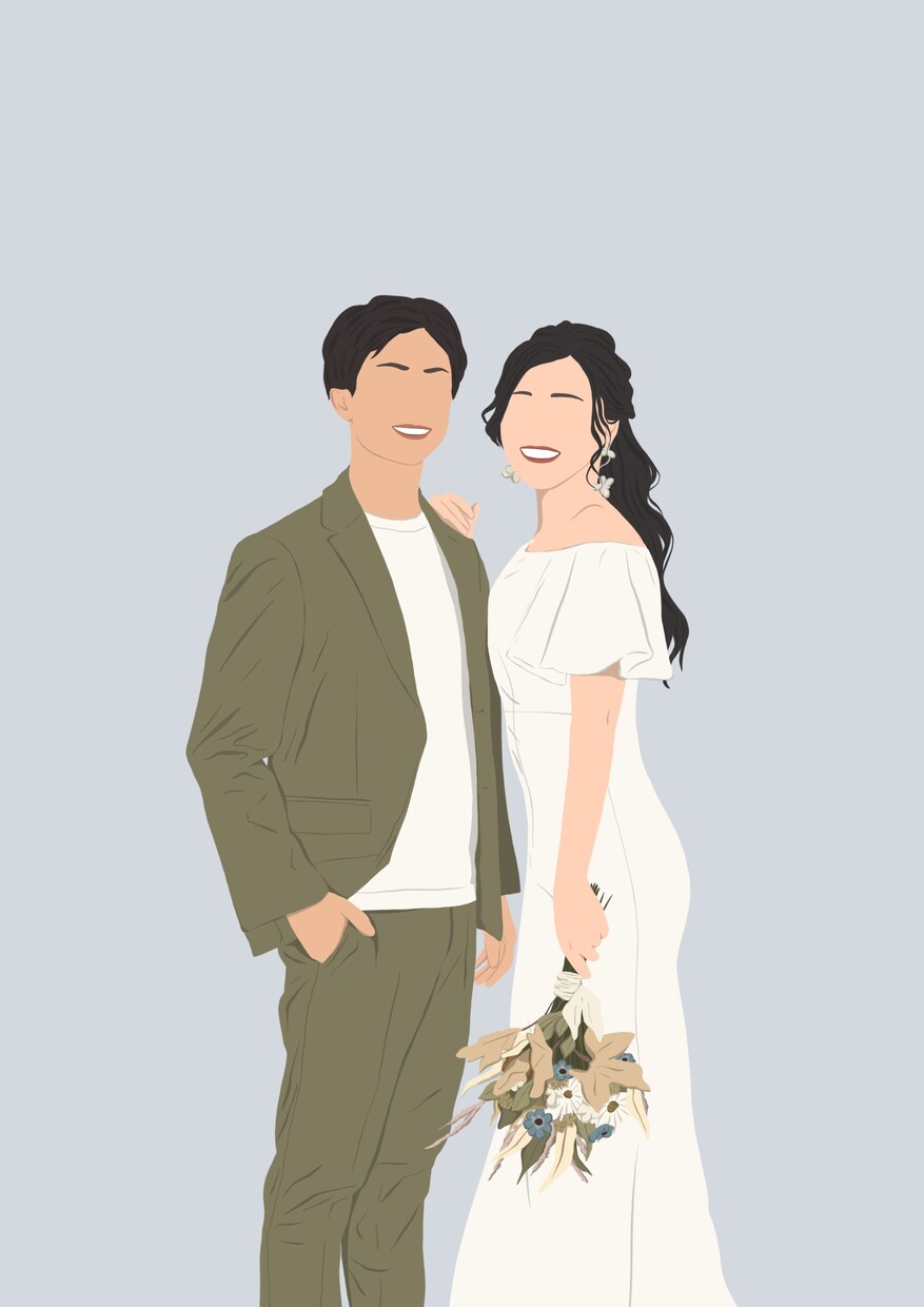 結婚式アイテムに使えるイラスト作成します 他とは一味違うお洒落なウェルカムボード、ペーパーアイテムを♡ イメージ3