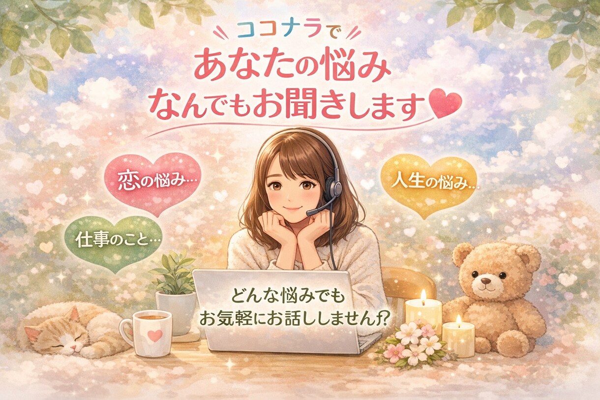あなたの悩み相談に全力で乗ります 悩み、恋愛♡、仕事、人生などの相談なんでもOKです!! イメージ1