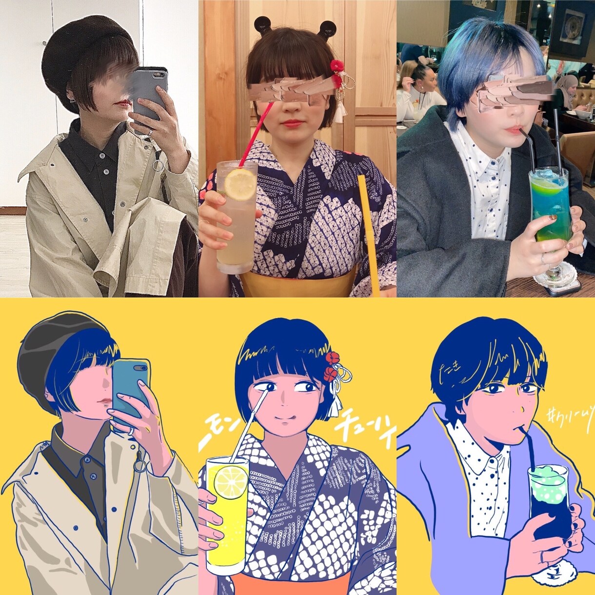 最短1日！ポップでお洒落なアイコン・似顔描きます 【3日以内に完成】基本目無し、写真を元に似顔絵作成。 イメージ1