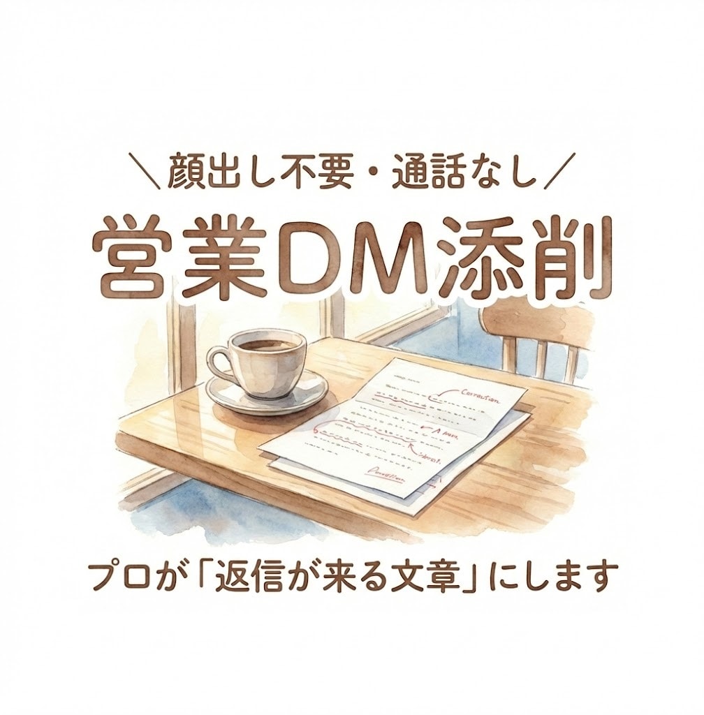 通話不要！現役営業Mgrが営業DM添削します ビデオ通話なし。チャットだけで完結。営業17年のプロが添削 イメージ1