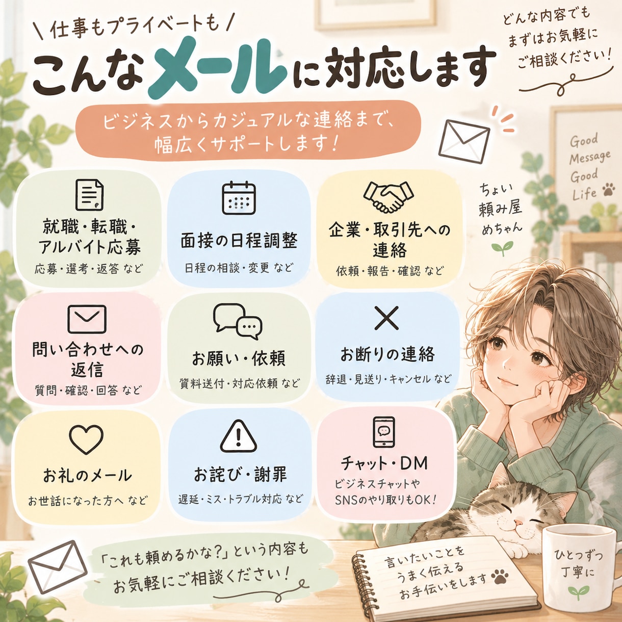 メール「なんて返そう？」返信文を作成します 伝えたいことだけ送れば、返信文に整えます イメージ3