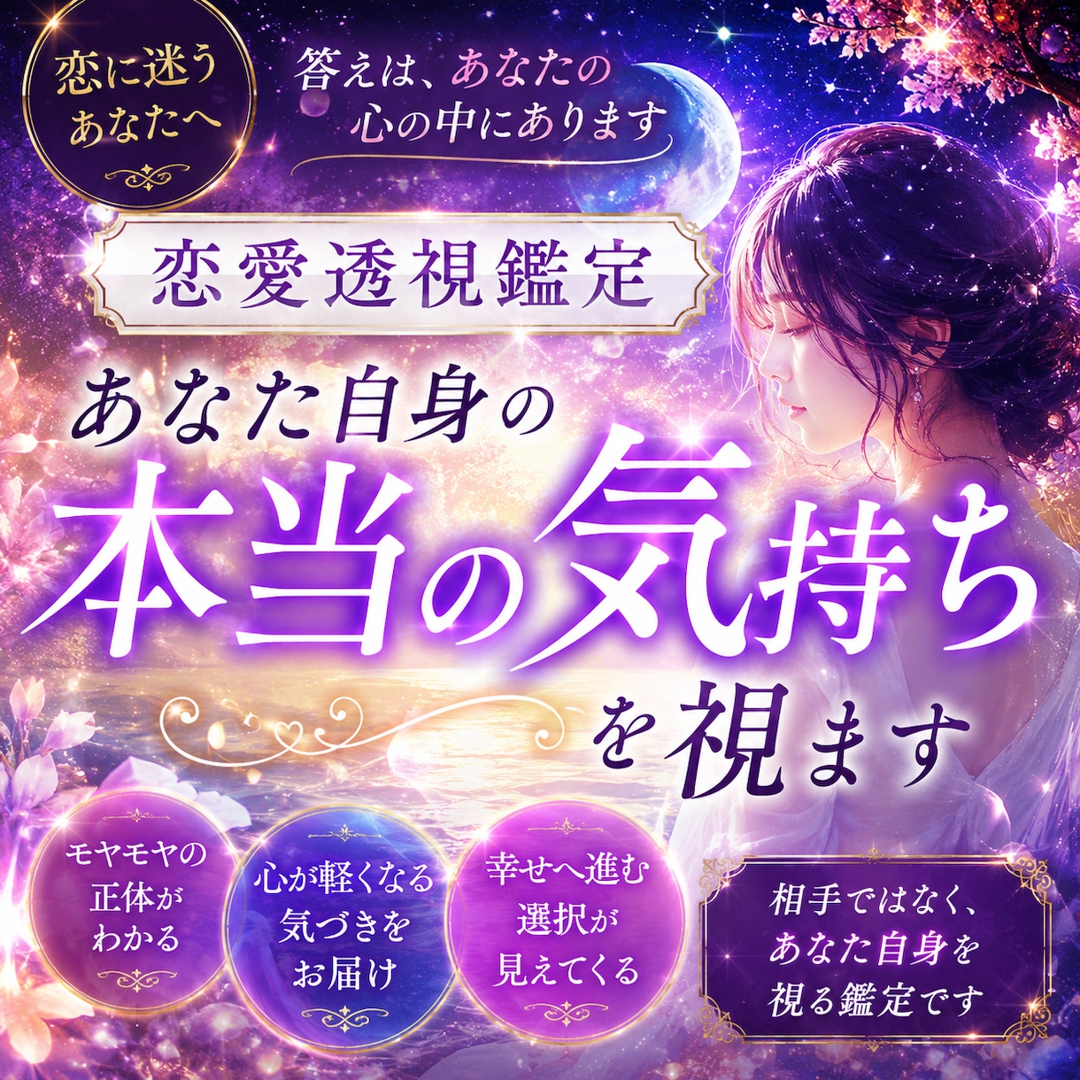 苦しい恋の答え｜あなたの心を透視します 自分の本音を整理したいという方、気付かなかった本音透視します イメージ1