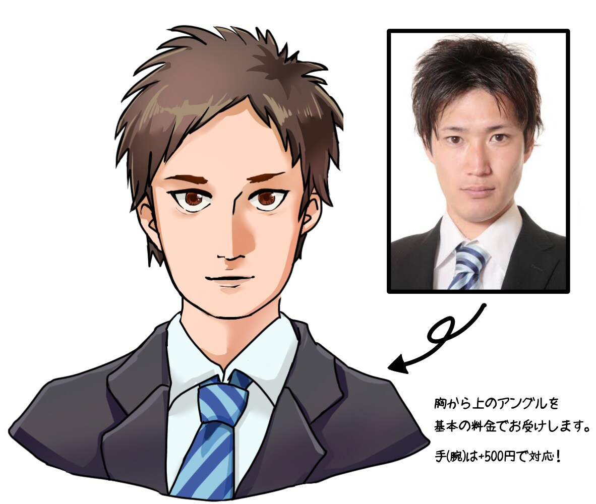 アニメもリアルも！似顔絵イラストお描きします アイコン、ブログ、名刺などに！写真を添えてご依頼下さい♪ イメージ5