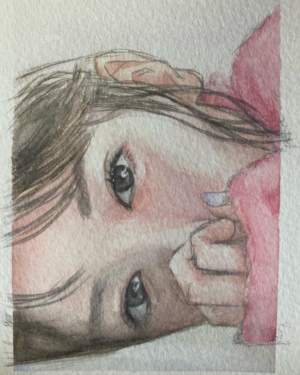 あなたの似顔絵を水彩で描きます 水彩紙にアナログで描く世界に1つだけの似顔絵 イメージ1