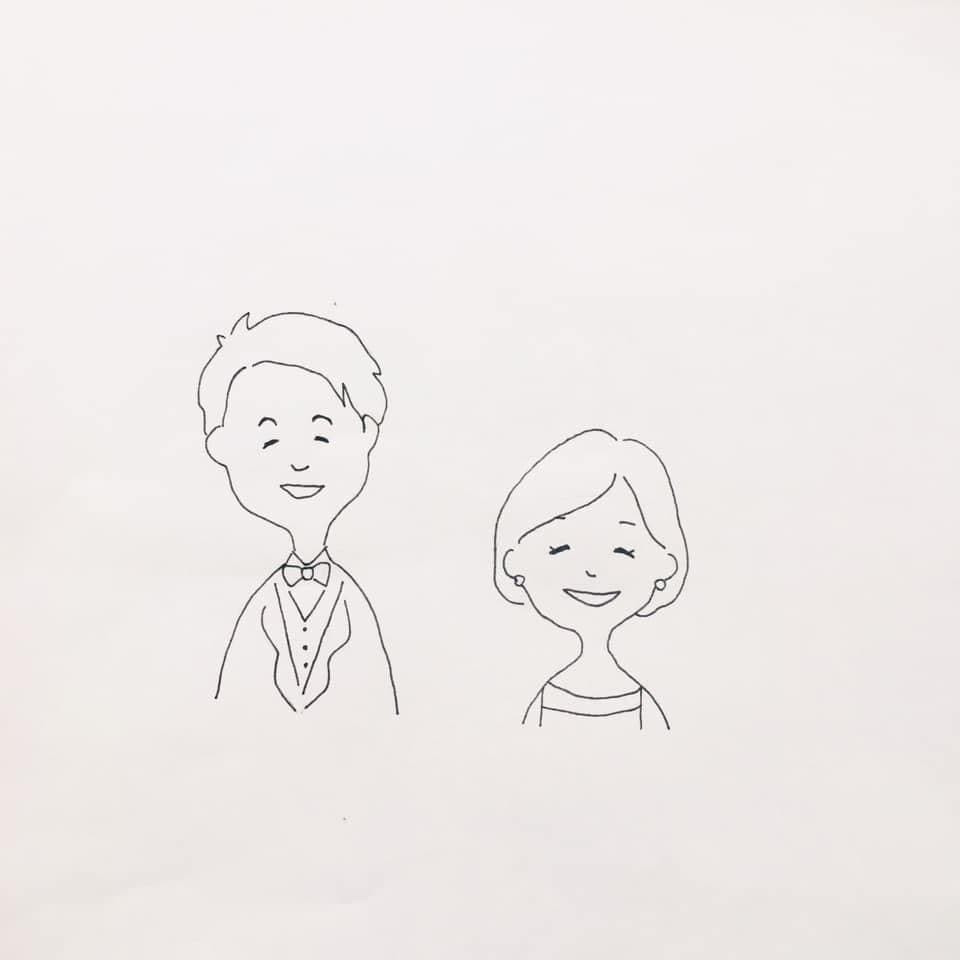 世界にたった一つの手描き似顔絵、イラストをかきます ふんわりゆるい、カジュアル似顔絵 イメージ4