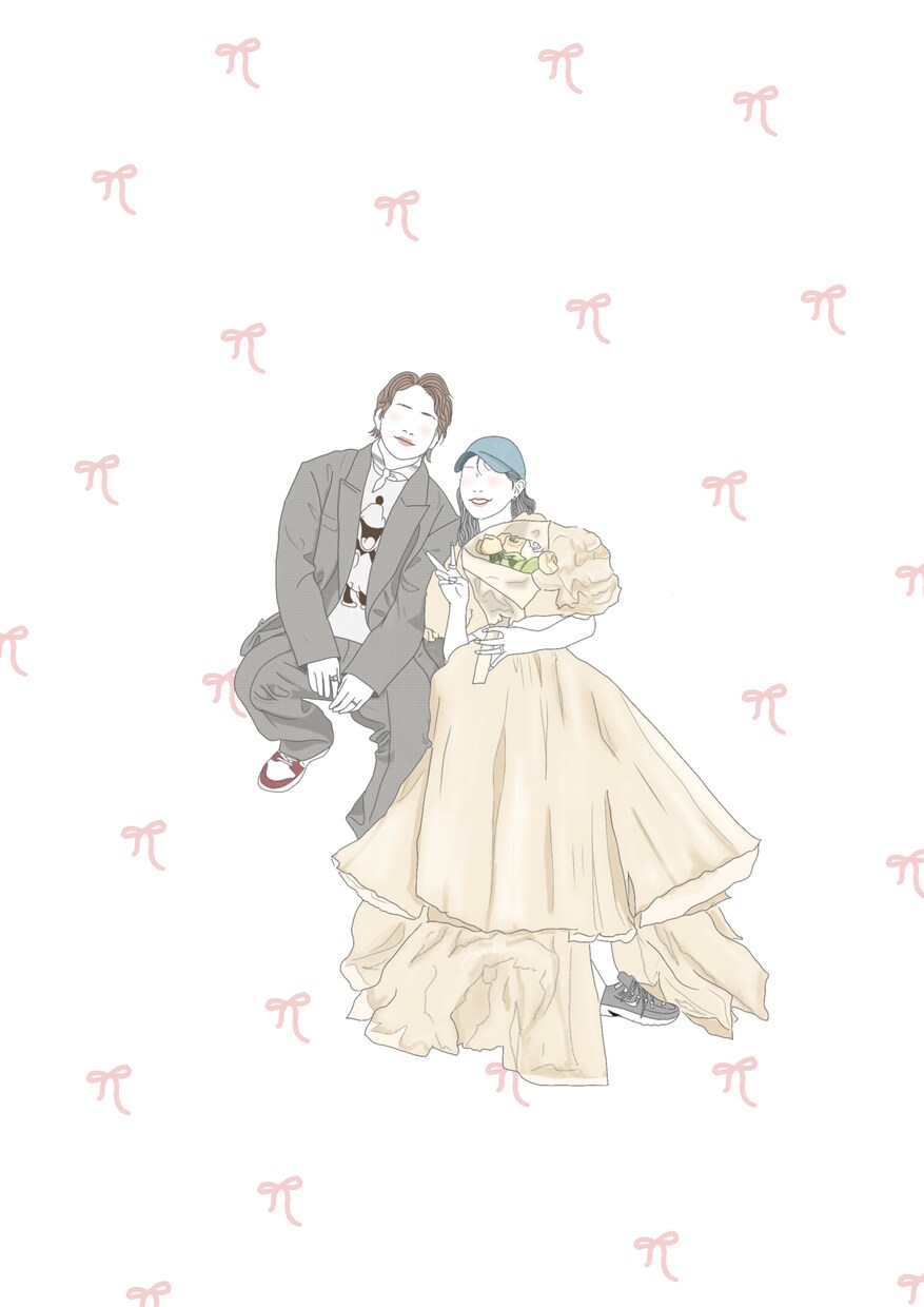カップル・記念日イラスト｜思い出に残る1枚描きます プレゼントにぴったりな一枚を。思い出をずっと残るカタチに イメージ2