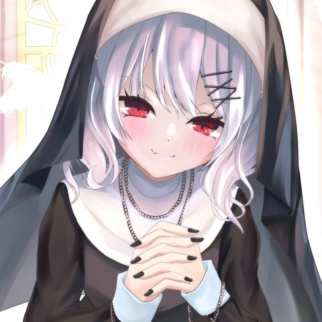 シスターイラスト(ハロウィン用)作成します 髪かきおろし、全身対応、表情差分たくさんあります イメージ1