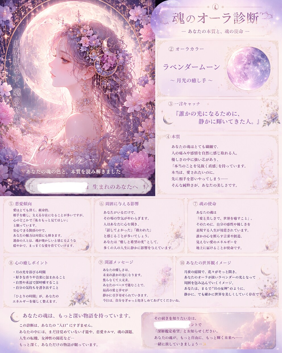 世界に一つだけの オーラ鑑定書を作成します オーラ・恋愛・魂テーマを幻想的に解析します。 イメージ3