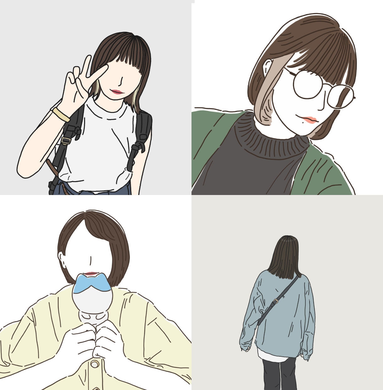 韓国っぽい♥アイコン用イラスト描きます SNS等のアイコン用におしゃれな韓国っぽいイラスト描きます！ イメージ2