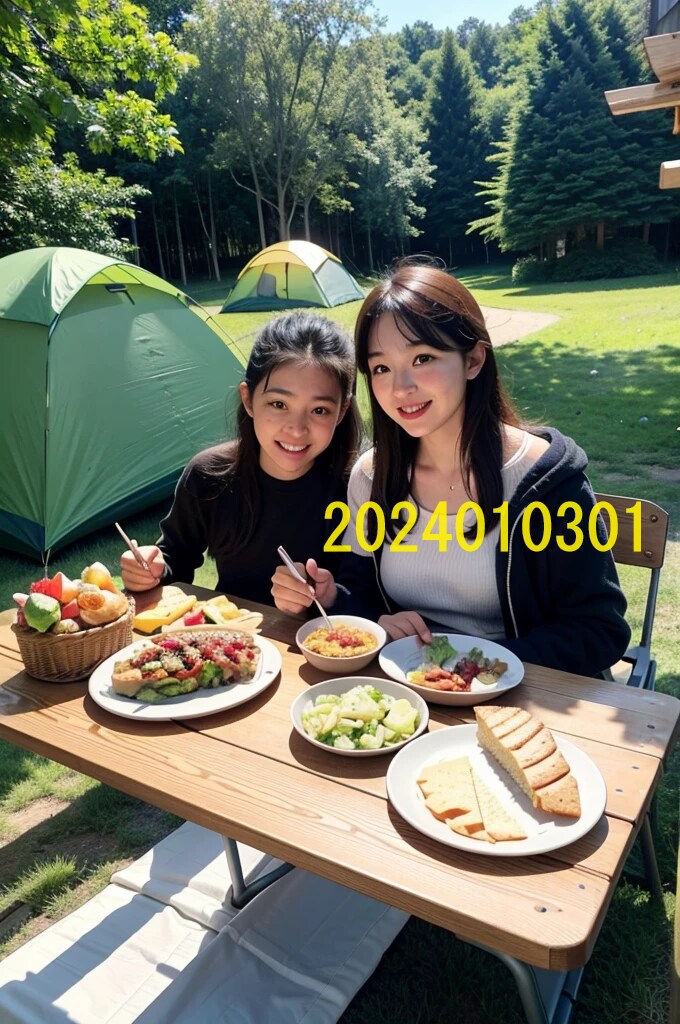 AIで作成したキャンプの女子高生写真を販売します 実写では撮影・商用利用が難しいキャンプを楽しむ女子高生写真 イメージ1