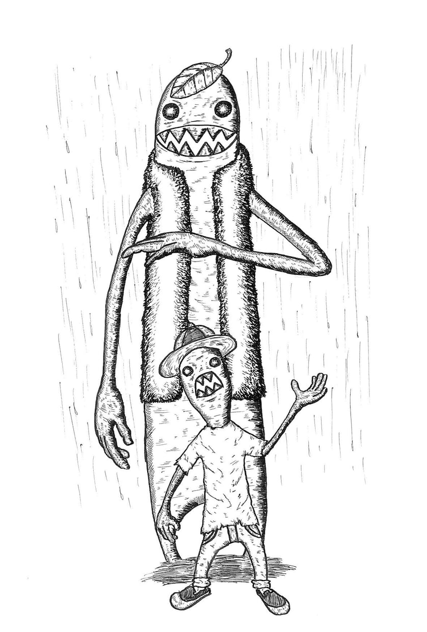 個性的なペン画・モノトーンイラスト描きます 大きな目ギザギザの歯をモチーフにキャラクター描きます！ イメージ3