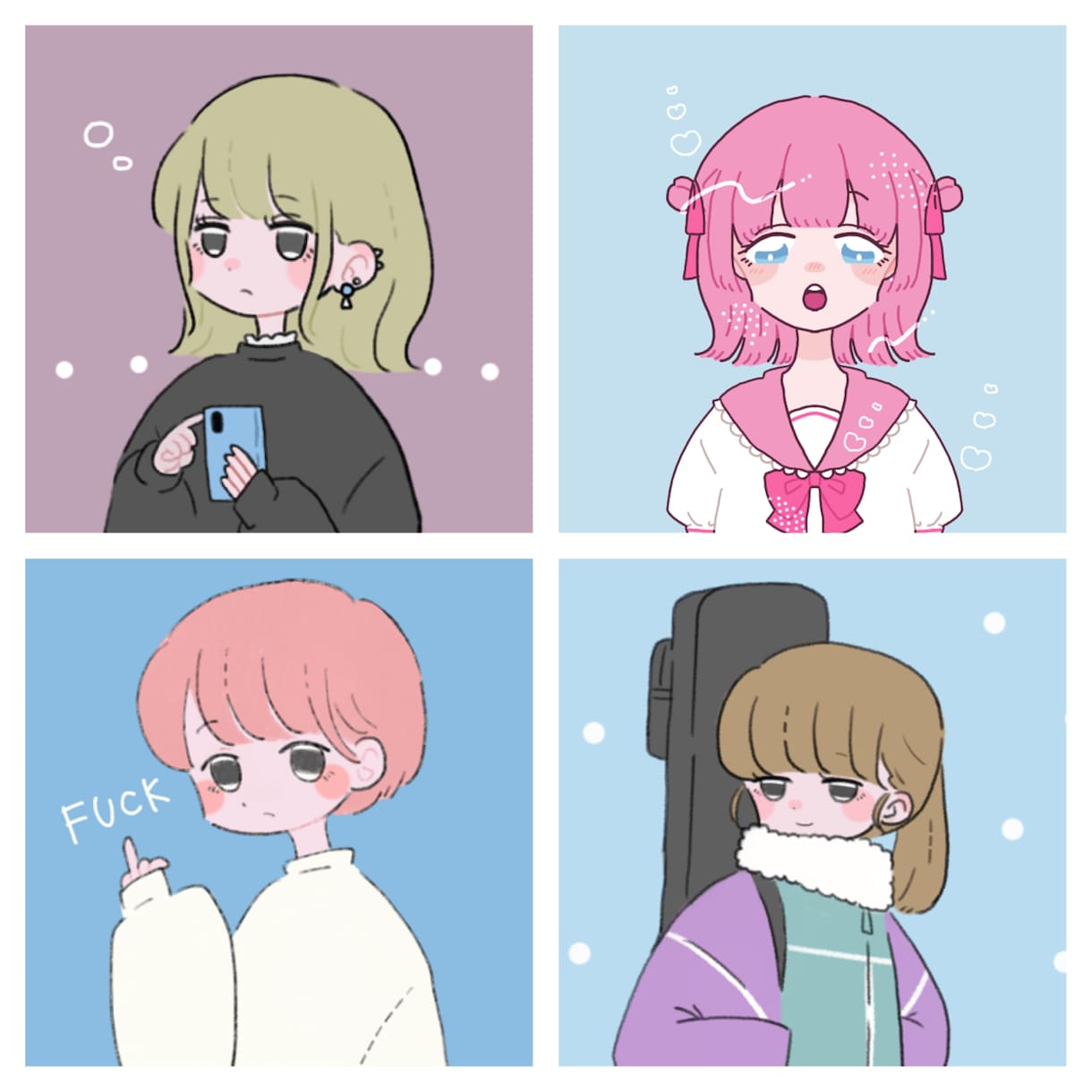 SNSアイコン書きます！ます レトロかわいい女の子描きます！ イメージ2