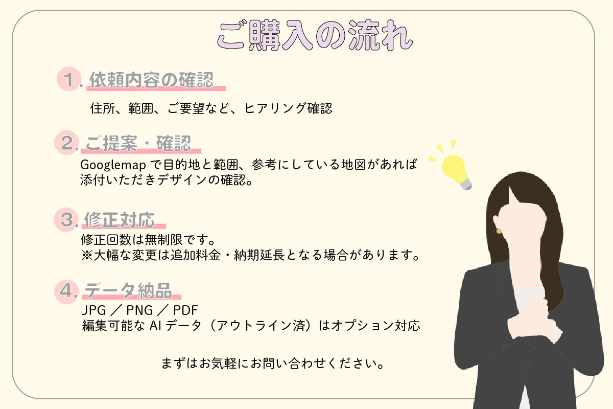 修正無制限♪簡易地図お作りします 名刺、チラシ、ホームページにて使用できる地図を作成します。 イメージ2
