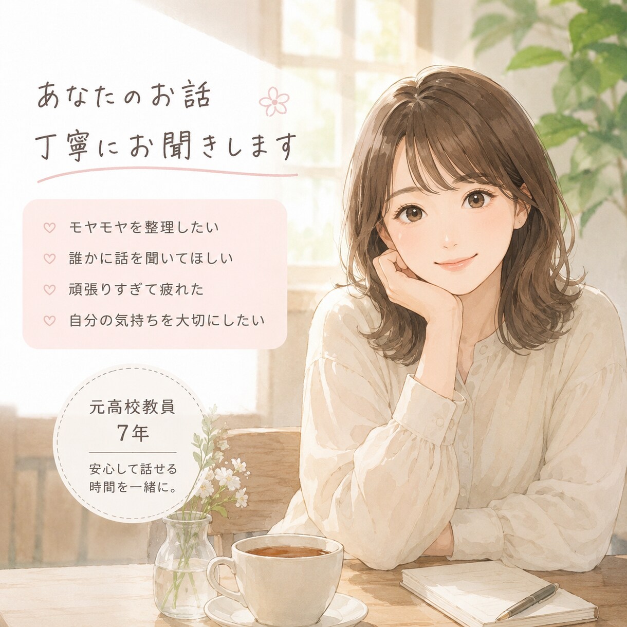 あなたの心に寄り添います 話すことで少しでも楽になってもらえたら嬉しいです！ イメージ1