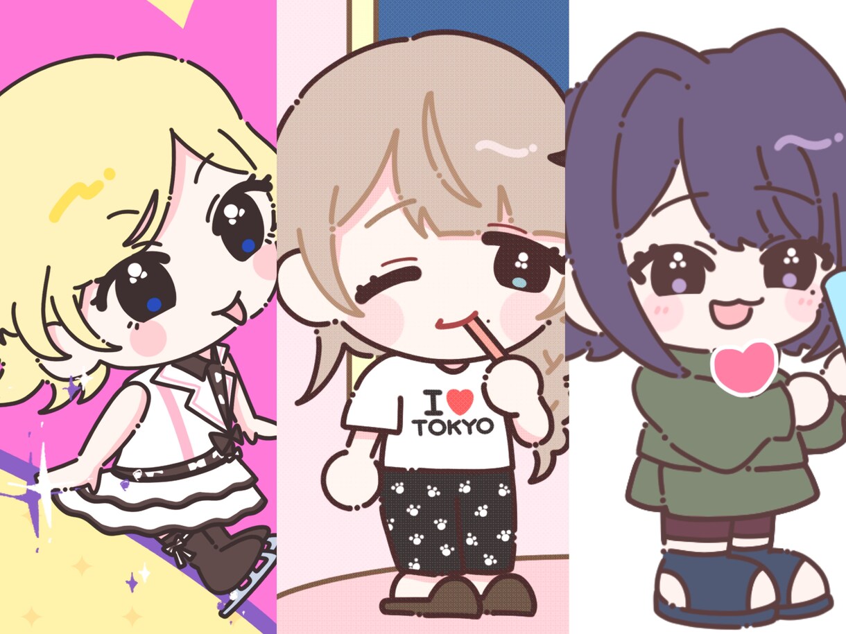 ゆるっとポップなかわいいイラスト描きます ひとクセあるデフォルメイラストです♪ イメージ1