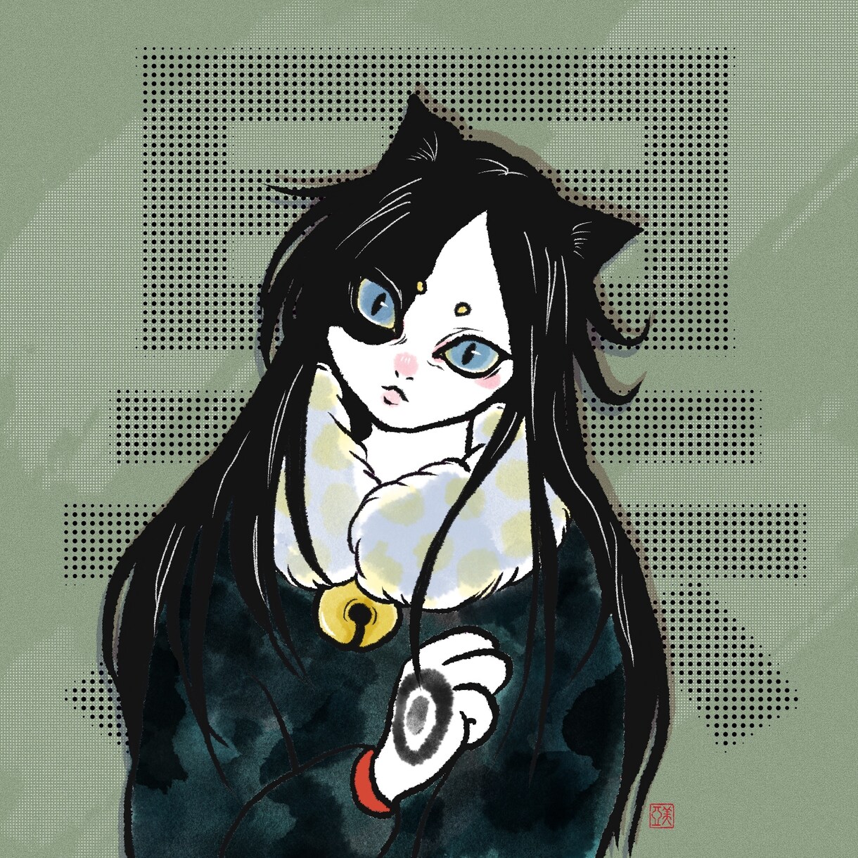 和風／浮世絵テイストでアイコン描きます デジタルでも筆感を出しアナログ風の色付けをします。 イメージ9