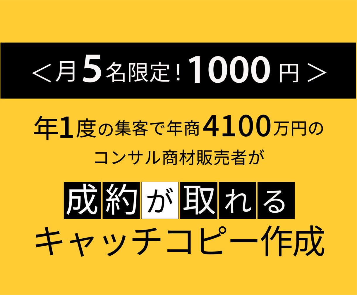成約に結び付くLP用キャッチコピー作ります 初回限定価格／LP用キャッチコピー1000円 イメージ1