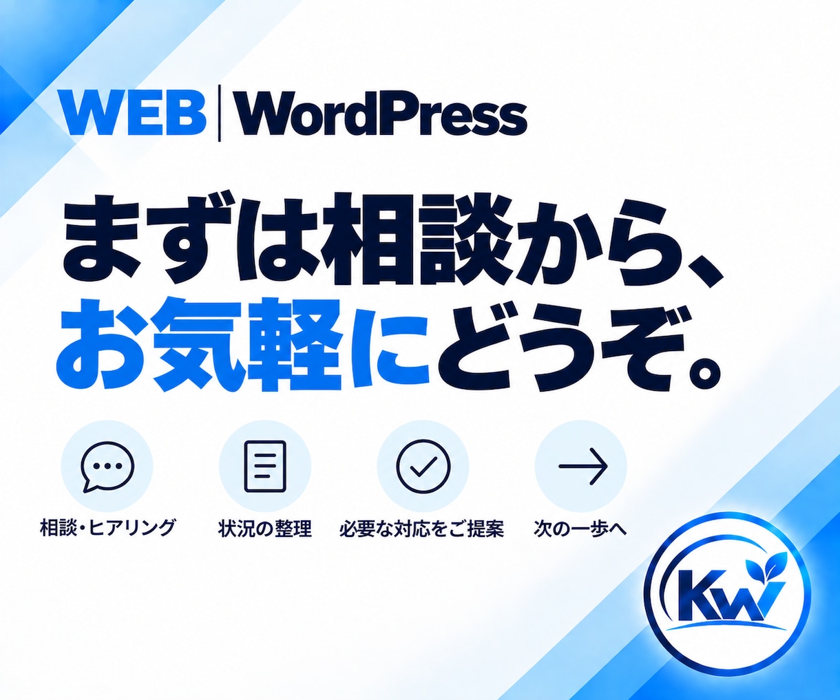 WordPressのお困りごとを相談できます 何を頼めばいいか分からない段階から、必要な対応を整理します イメージ10