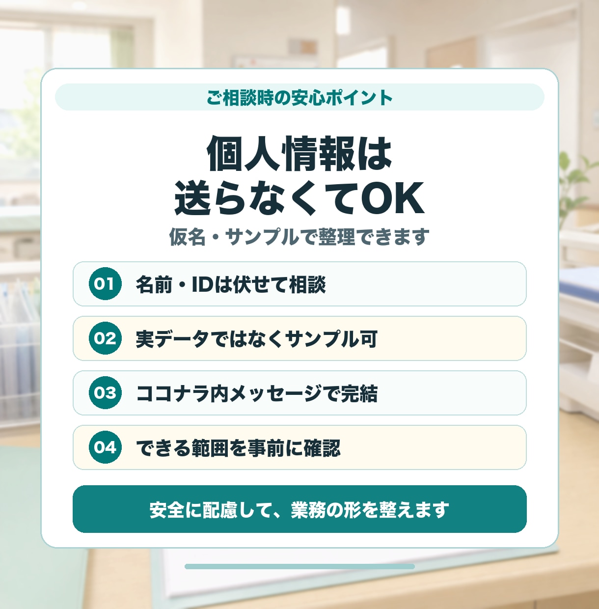 現場の小さな業務管理を整えます 医療・介護の記録管理を見える化します イメージ9