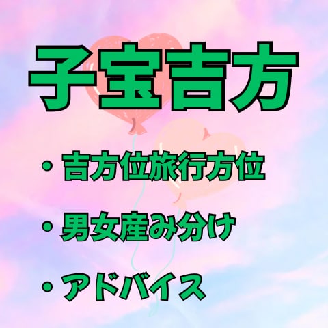 子宝吉方位　産み分け　九星気学で鑑定します 九星気学から子宝吉方位と男の子　女の子　産み分け鑑定します！ イメージ1
