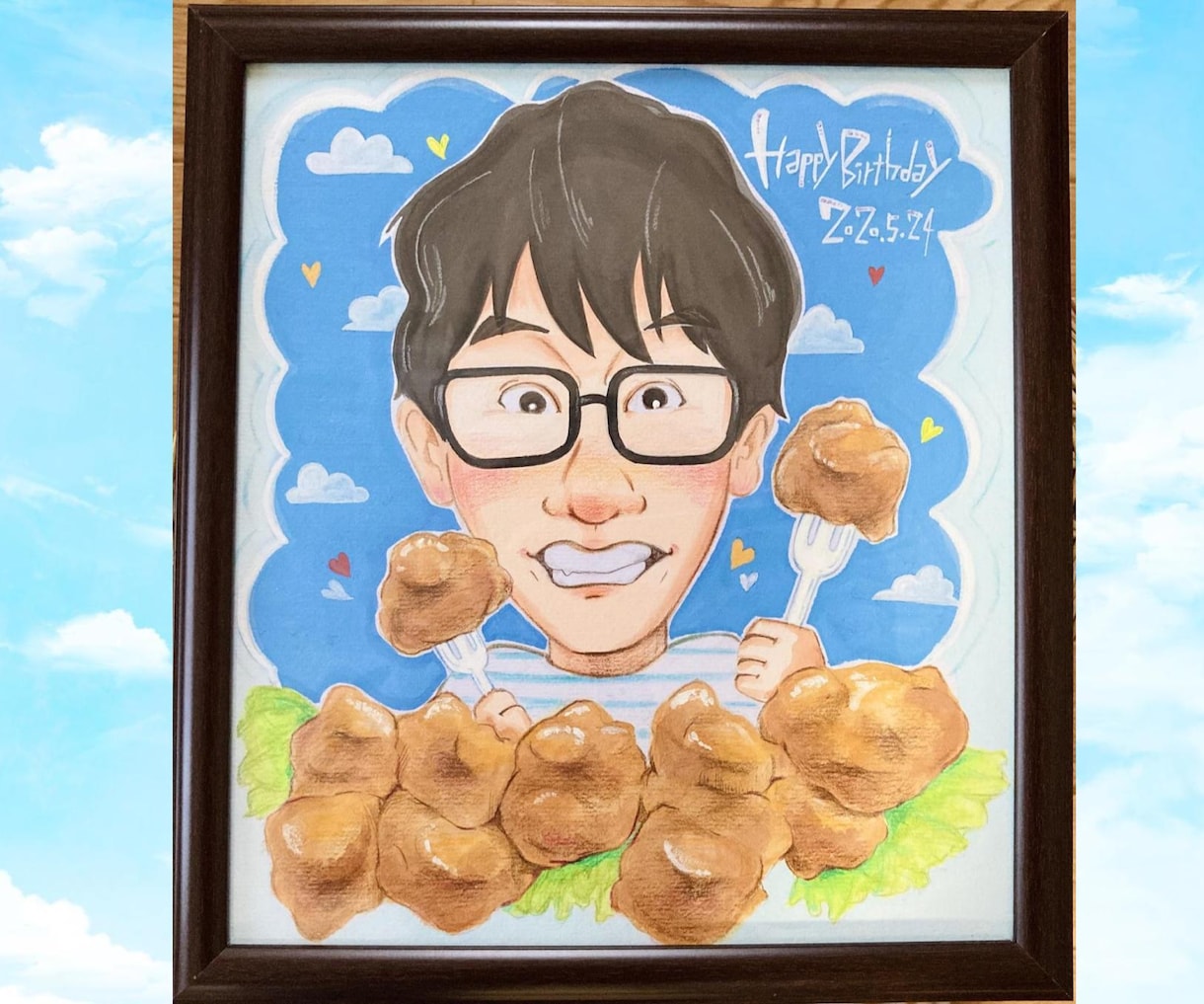 色紙サイズ＊手描き＊ほっとする似顔絵お描きします 送料無料・プレゼントにピッタリ♪ イメージ9