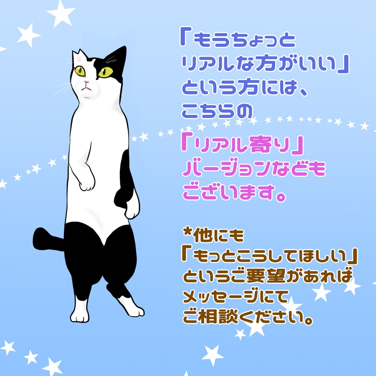 愛猫ちゃんの似顔絵、キャラ化など致します イラストならではの癒し、コミカルをあなたにお届けします イメージ3
