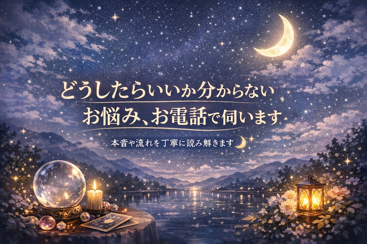 相手の本音や流れを丁寧に読み解きます 口コミ高評価｜リピーター様あり｜安心して話せる鑑定 イメージ1