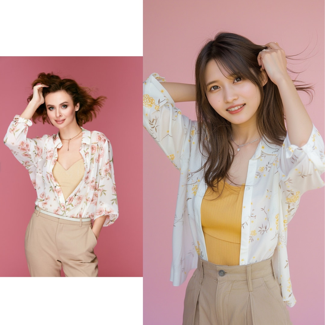 希望の衣服をAIモデルに着せた画像を作成します AIモデルが、お気に入りの服装を着こなす！ イメージ8