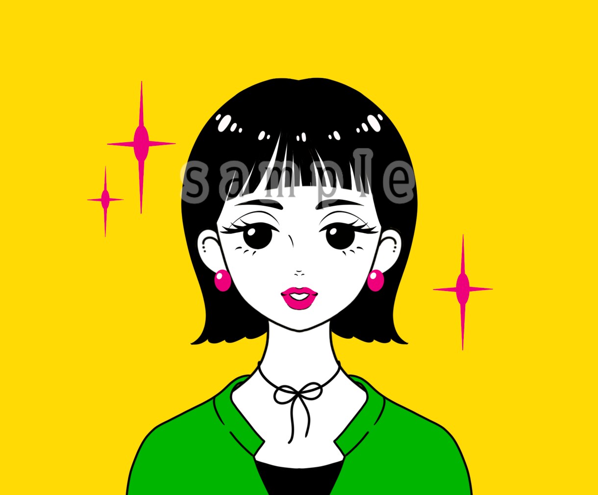 レトロで好感が持てる表情を７点セットで制作します 表現豊かなリアクションで見る人に伝わるイラストを描きます！ イメージ10