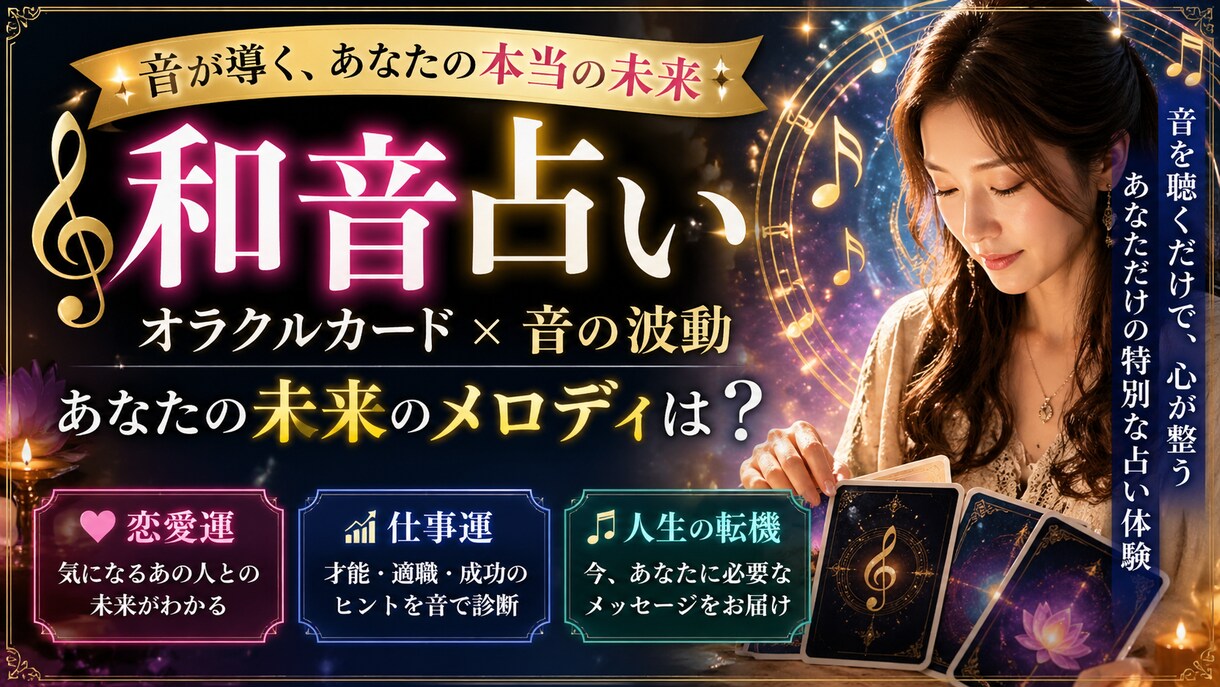 日本初・和音占いであなたの未来を音で読み解きます 和音占いオラクルカード（36枚）で鑑定します イメージ3
