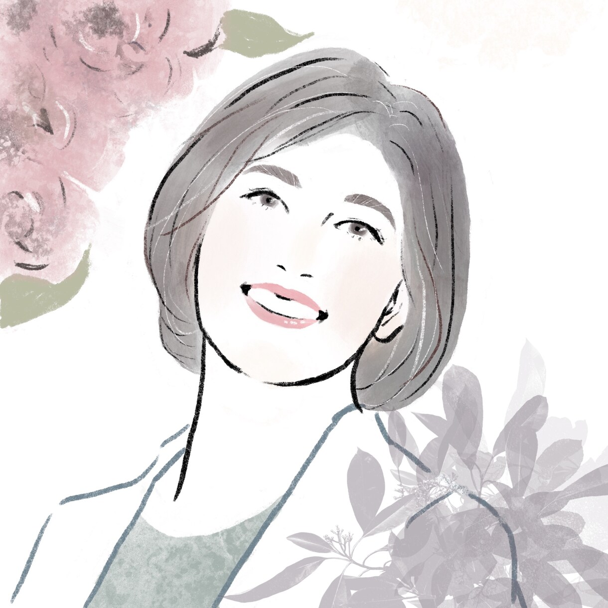 大人な•キレイめ似顔絵作成します お写真をもとにやわらかく上品な雰囲気の似顔絵をお描きします イメージ4