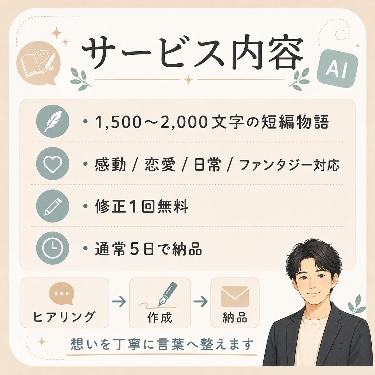 大切な想いを短編物語にします 記念日や大切な想いを短編物語に イメージ3