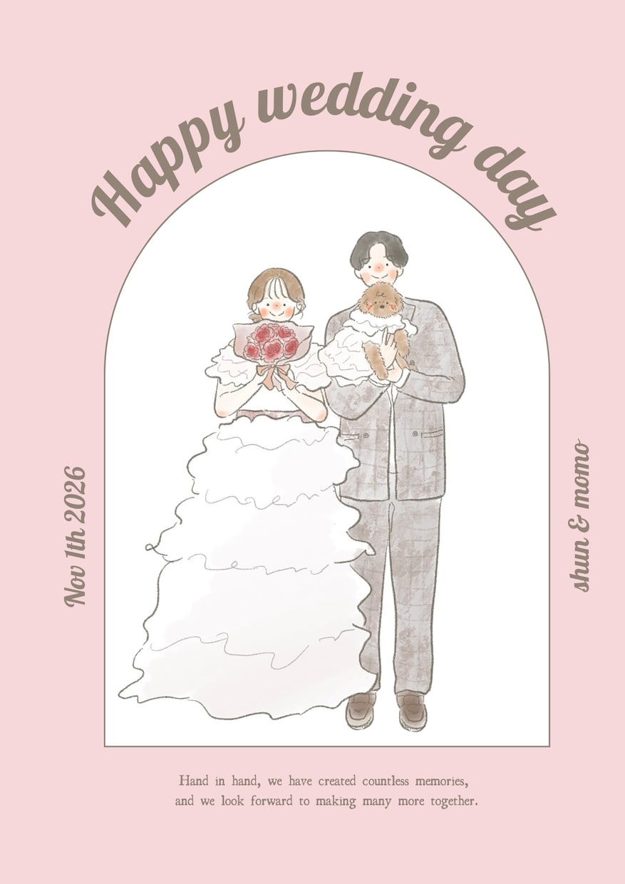 淡色カラーがおしゃれなウェルカムボード描きます 韓国風・ニュアンスで結婚式をおしゃれに彩ります。ペットも可 イメージ7