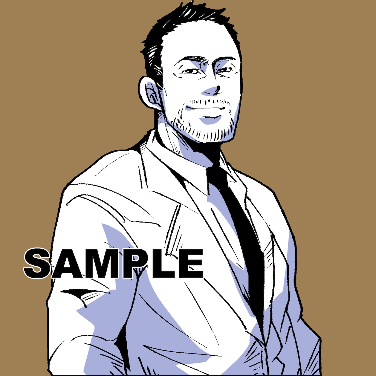 シンプルに魅せる！イケメン男前アイコン作成します 似顔絵風・男前・イケメン・SNSアイコンや名刺などにも！ イメージ5