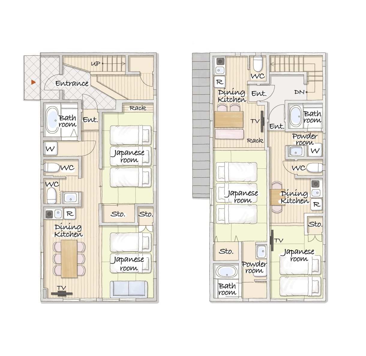優しいイラスト間取り図を作ります 住宅･民泊･WEB広告用に、手描きでオリジナル図面を作ります イメージ6