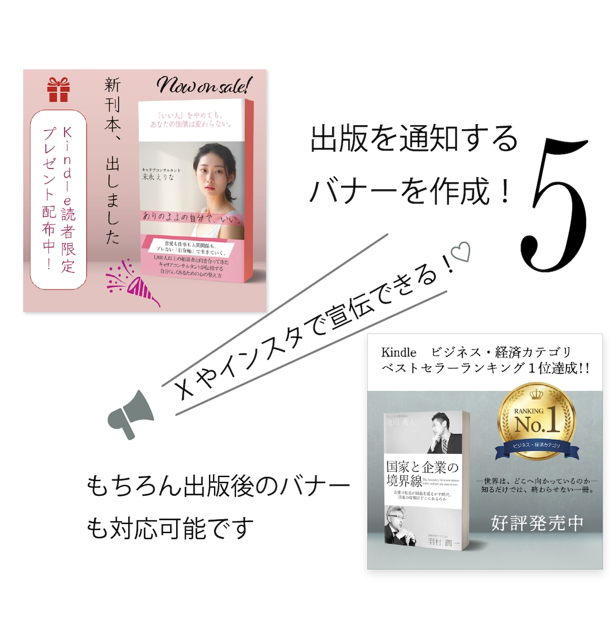 目に留まる★ぴったりの電子書籍表紙を作成します 多彩なデザインに対応★販促用バナーまでサポートの安心サービス イメージ5
