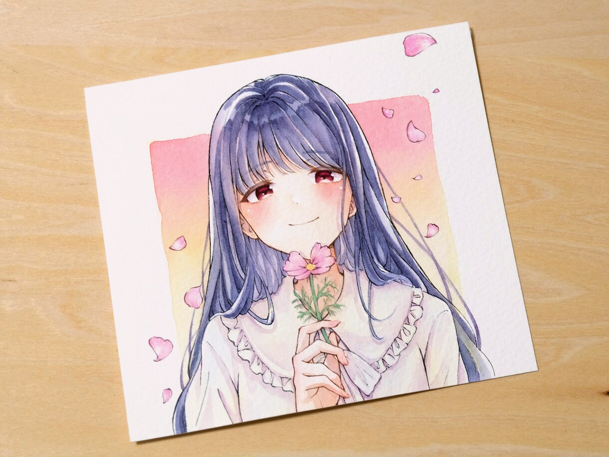 透明水彩で優しい雰囲気のSNSアイコンを作成します 原画納品も可！プレゼントにも！ イメージ9
