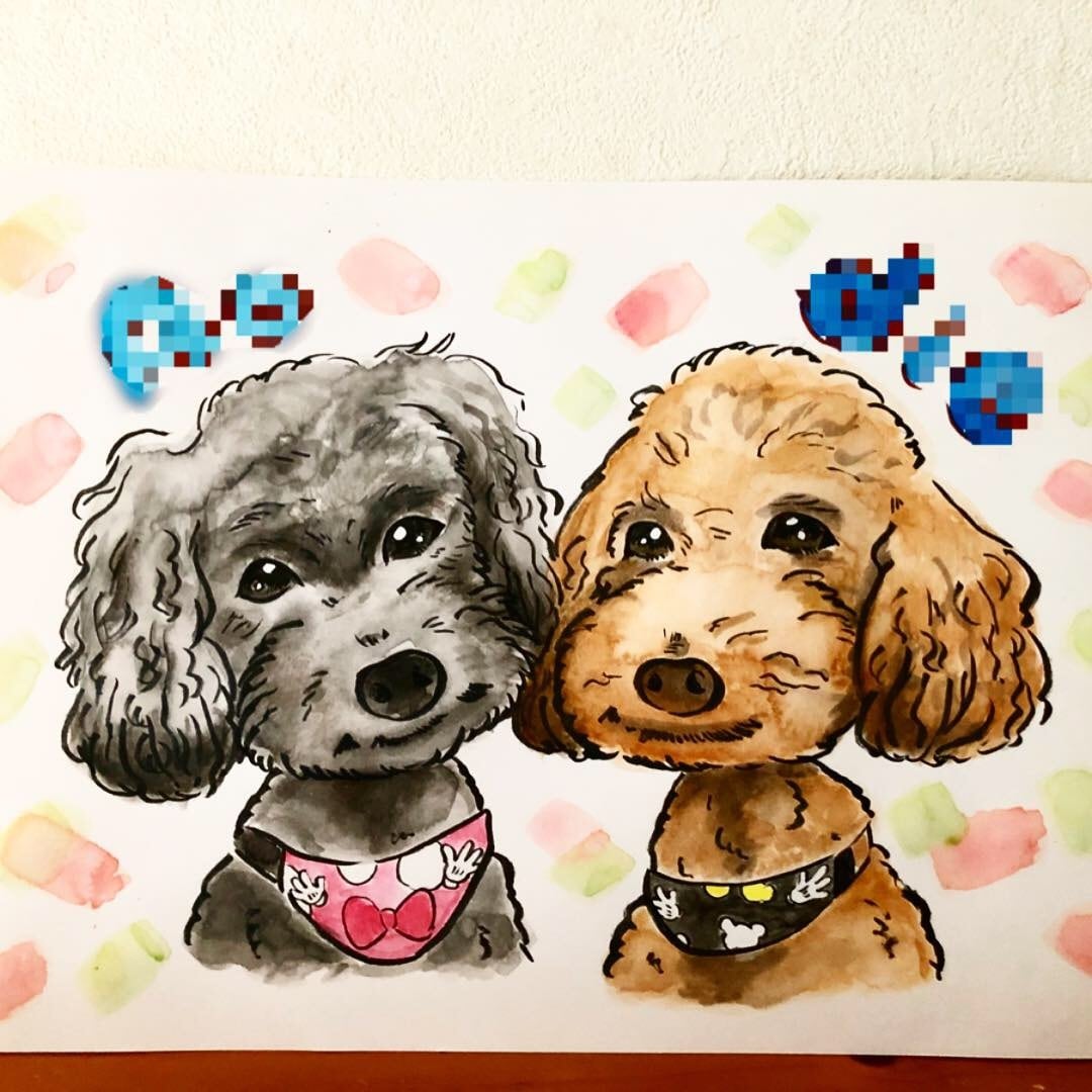 心温まるカワイイ似顔絵お描きします 水彩画の鮮やかで可愛らしい似顔絵お描きします。 イメージ3