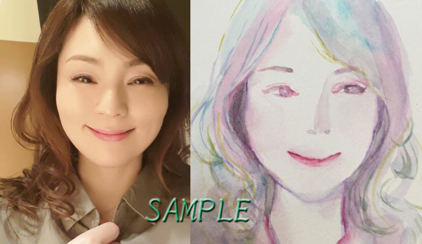 おしゃれな水彩画の似顔絵作成します 「癒される」「優しい」絵と言われる画家の描く似顔絵です。 イメージ4