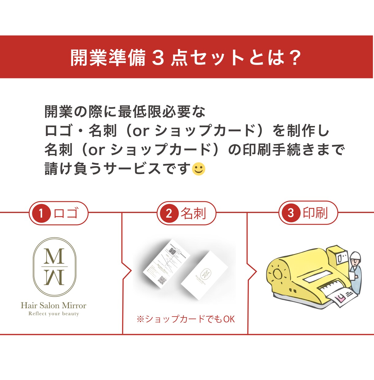 開業準備3点セット！ロゴ/名刺/印刷を一括できます 即レス！丁寧対応！ロゴから始めるブランドづくり応援します！ イメージ3
