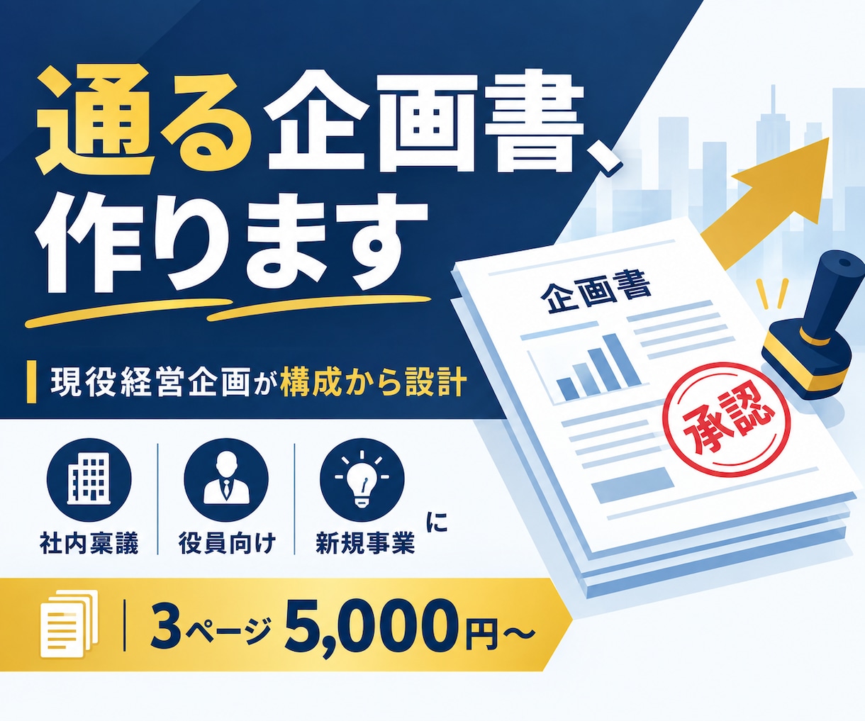 現役経営企画が通る企画書・提案書を作成します 役員決裁の現場を知る構成力。稟議・社内提案・新規事業に イメージ1