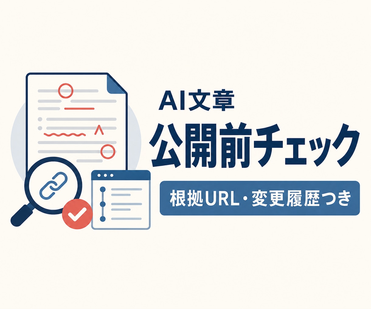 AI文章を根拠付きで公開前チェックします 5主張の出典照合＋修正文＋変更履歴を2日で納品 イメージ1