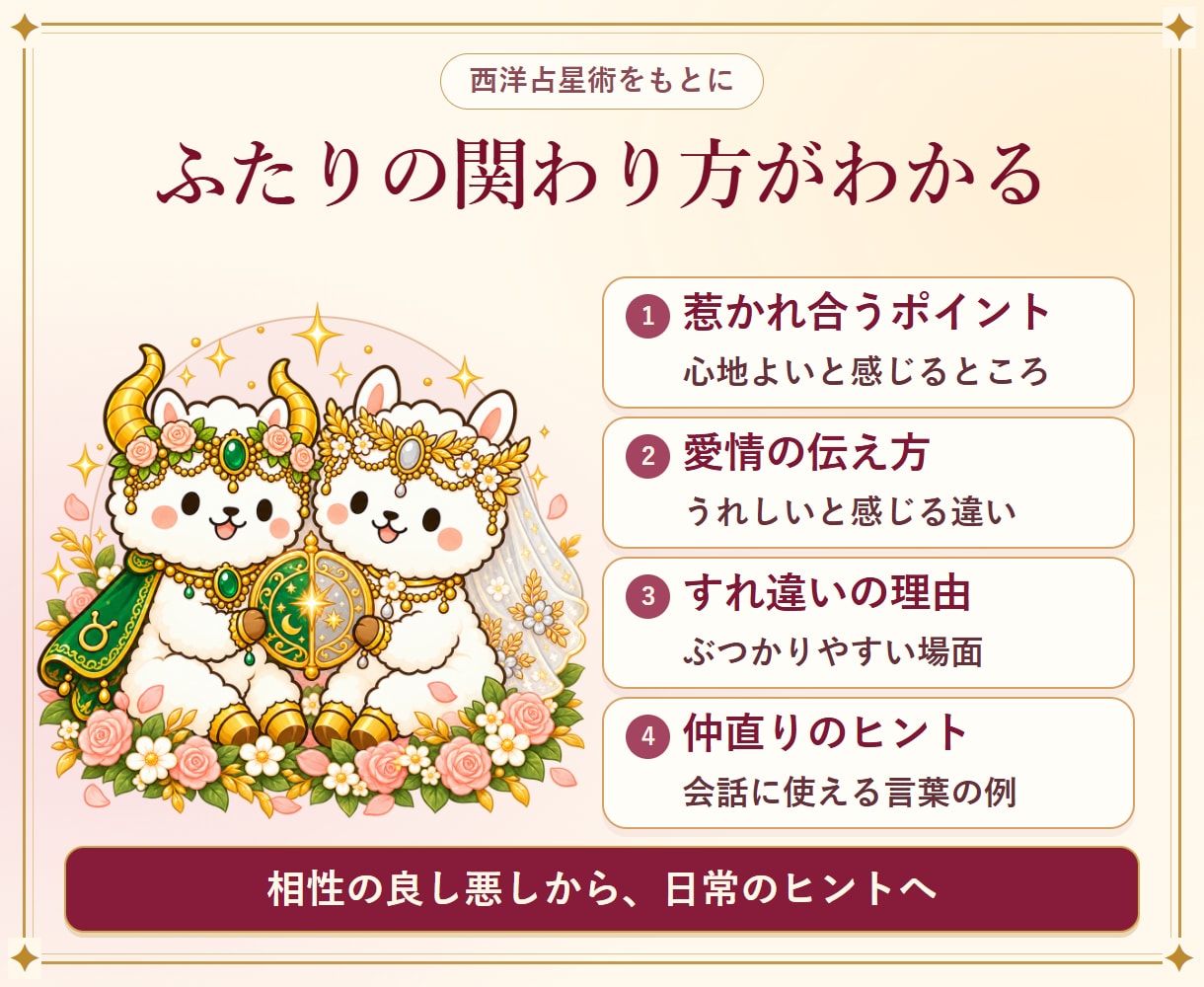 西洋占星術でふたりの相性診断鑑定書を作成します 11/15まで先着5名2,000円｜ふたりの相性PDF イメージ2