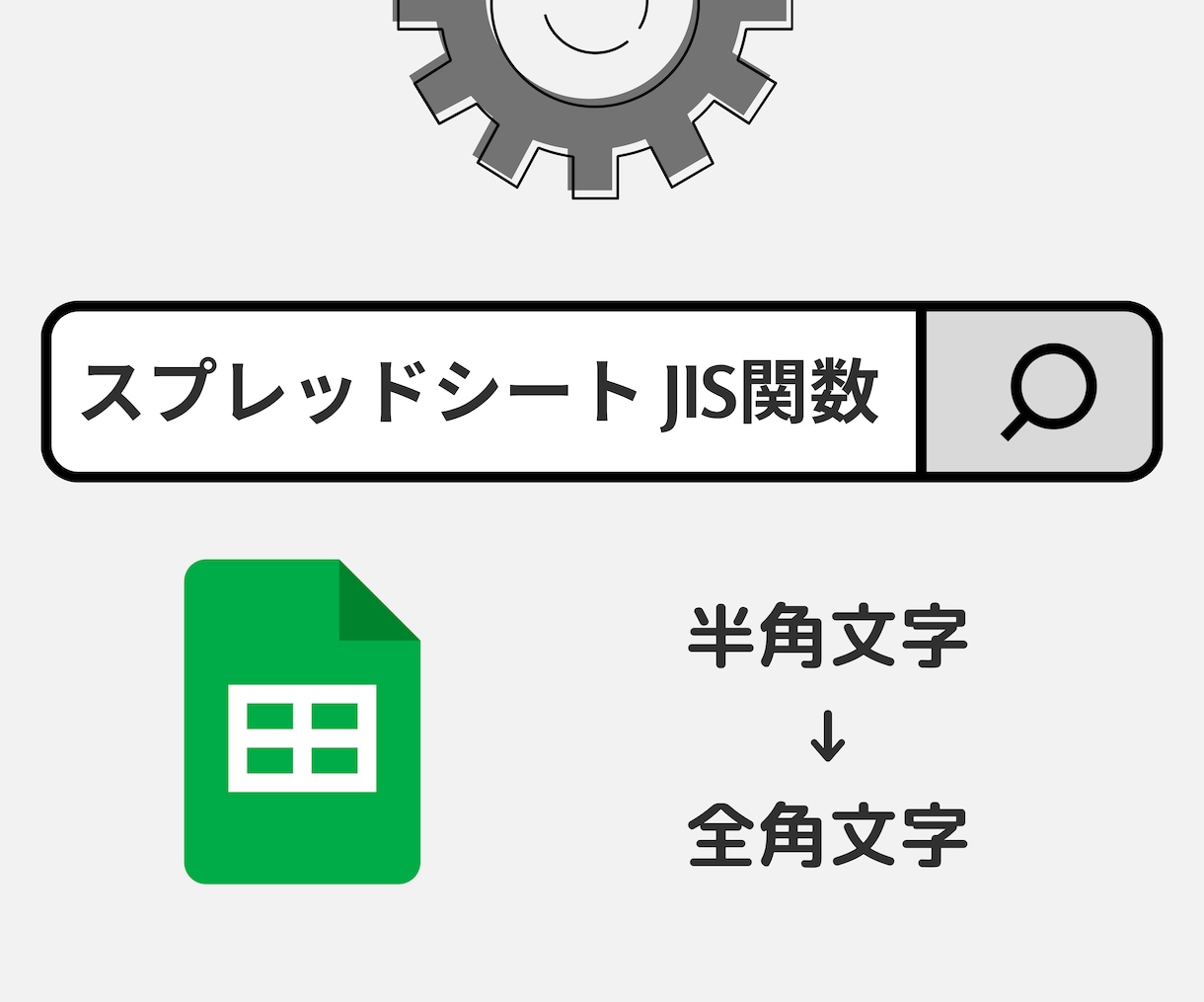 スプレッドシートにJIS関数を導入します 半角文字を全角文字に変換できるようになります イメージ1