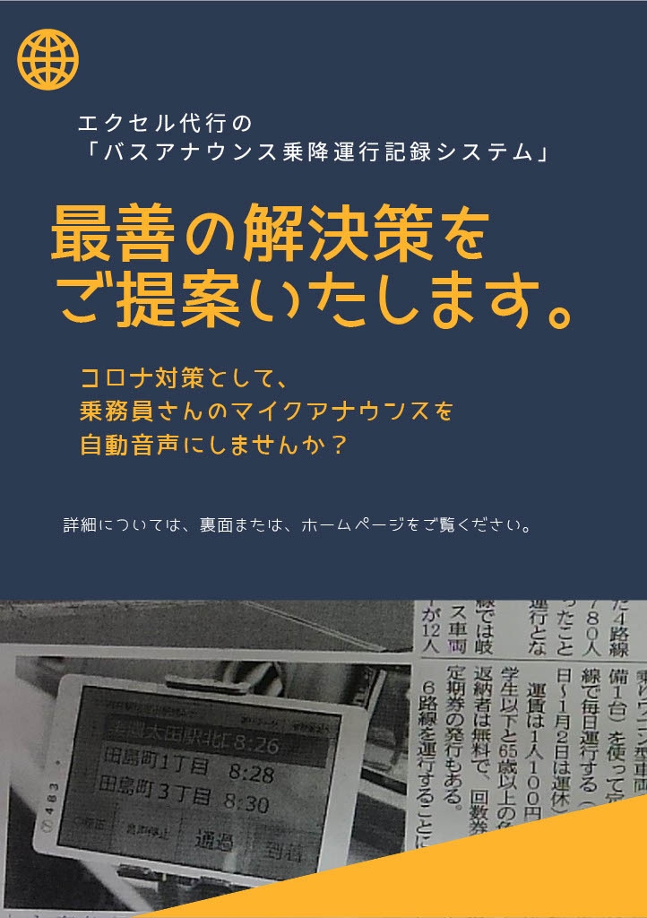 バスアナウンス乗降運行記録システムを提供します 小型ワゴンバスでも自動音声でアナウンスができます。 イメージ1