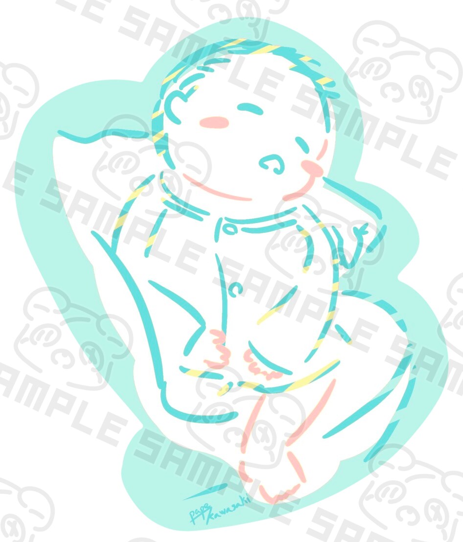 家族の記念に｜写真から赤ちゃんのイラスト制作します 記念にもグッズにも使える1枚です イメージ1