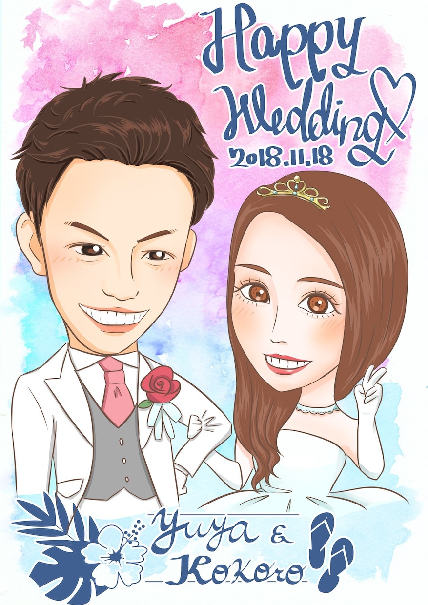あなたの似顔絵描きます 結婚式やプレゼント用にあなたの似顔絵を描かせていただきます！ イメージ1